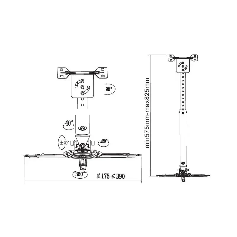 Ceiling Mount Reflecta Vexus, Silver 2