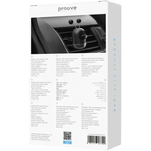Car air freshener Proove Emoji Robot Playful, Black