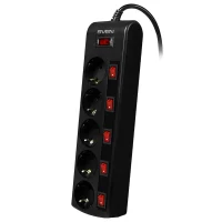 Power Strip SVEN SF-05PL, 5 Outlets, 1,8m, Black 2