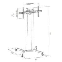 Display Mobile Cart Reflecta TV Stand 55P, Black 2