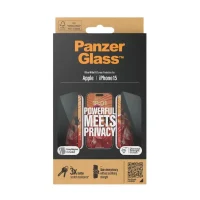 Screen Protector Glass PanzerGlass iPhone 15 UWF Privacy wA, Transparent 4