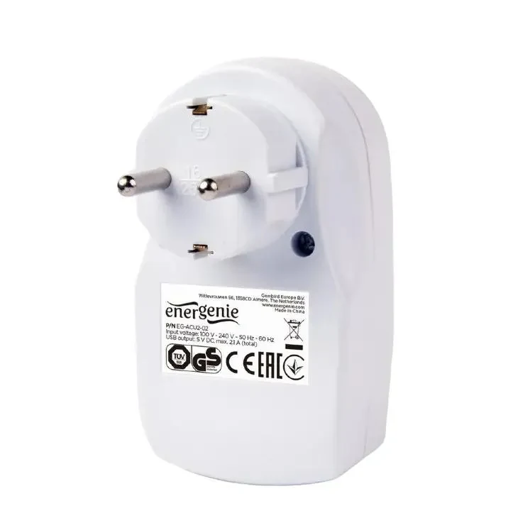 Wall Charger Energenie EG-ACU2-02, , White 2
