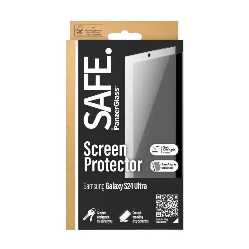 Screen Protector Glass PanzerGlass SAFE. Samsung Galaxy S24 Ultra, Transparent 2