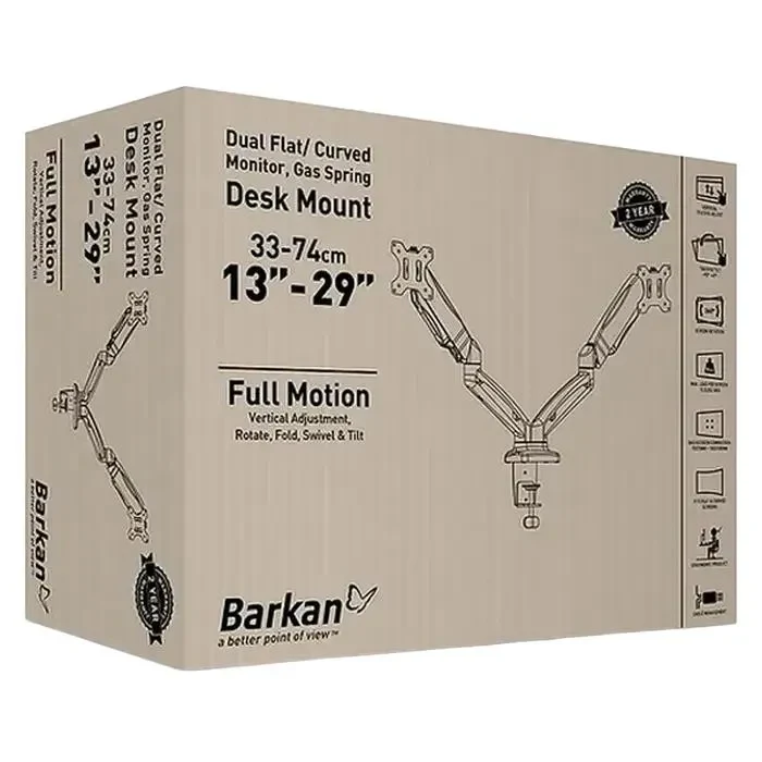Desktop Monitor Stand BARKAN M142P, Black 2