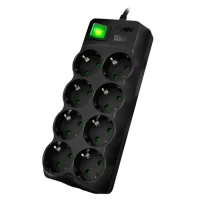 Power Strip SVEN SV-021726, 8 Outlets, 5m, Black