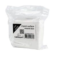 Socket for wall mounting Cablexpert NCAC-2F5E-01, White