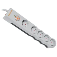 Power Strip Tuncmatik TSK6134, 5 Outlets, 1,5m, White 2