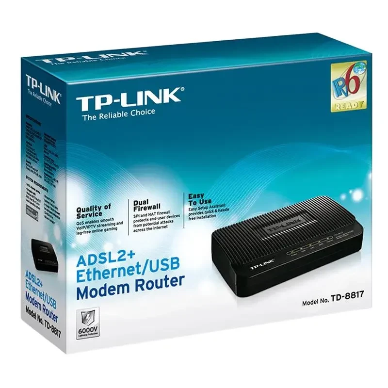 ADSL Modem TP-LINK TD-8817, ADSL/ADSL2/ADSL2 + up to 24 Mbps, Black 3