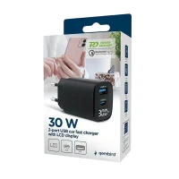 Wall Charger Gembird TA-UC-PDQC30LCD-BK-01, 30W, Black 4