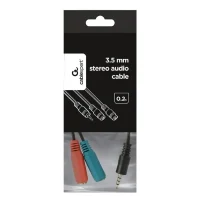 Audio Adapter Cablexpert CCA-417, 3.5mm 4-pin (M) - 2x 3.5mm 3-pin (F), 0,2m, Black 2