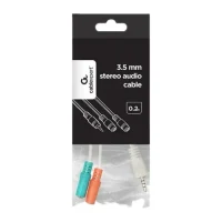 Audio Adapter Cablexpert CCA-417W, 3.5mm 4-pin (M) - 2x 3.5mm 3-pin (F), 0,2m, White