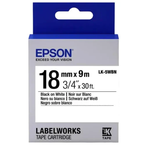 Ribbon cartridge Epson LK-5WBN, 18 mm x 9 m