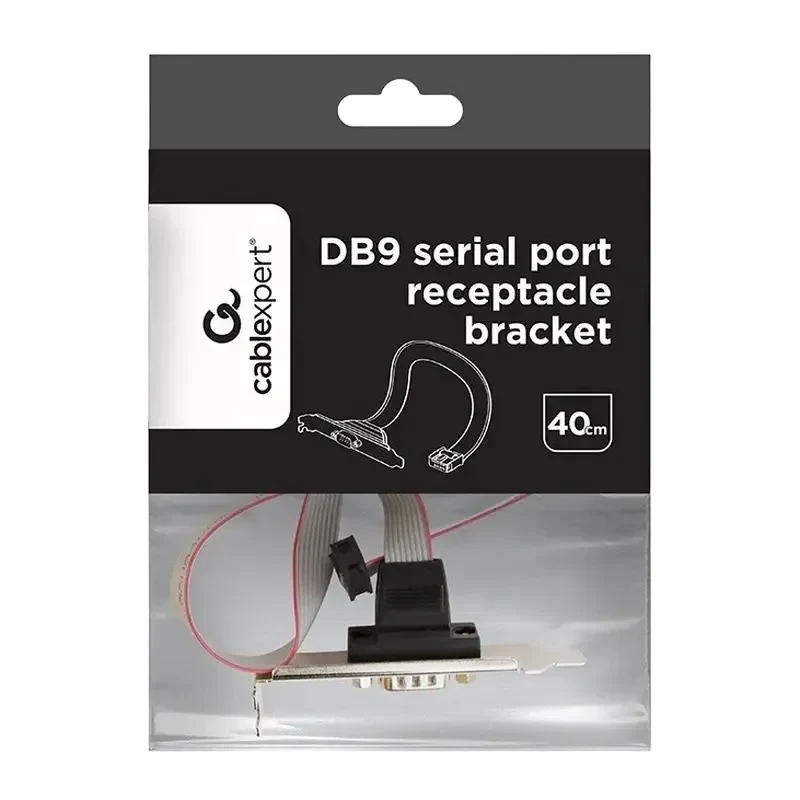DB9 serial port receptacle on bracket Cablexpert CC-DB9ML-01, Gold 2