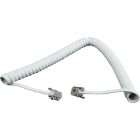  Telephone handset spiral cord Cablexpert TC4P4CS-2M, White 4