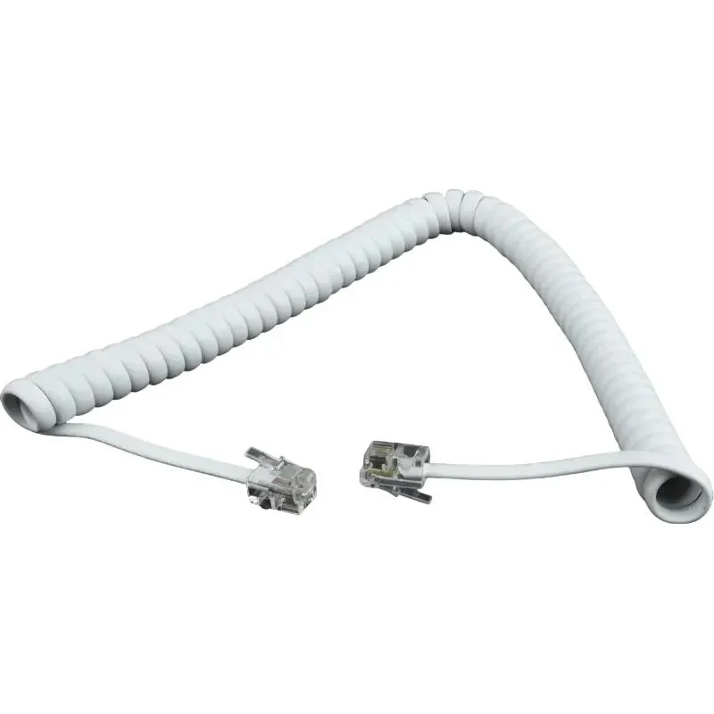  Telephone handset spiral cord Cablexpert TC4P4CS-2M, White 4