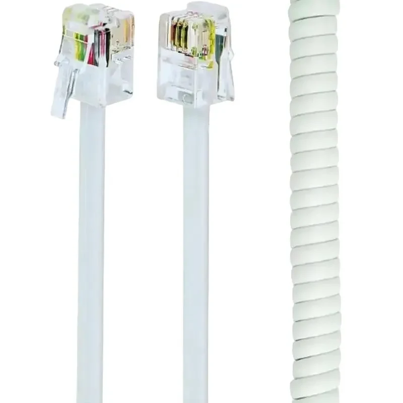  Telephone handset spiral cord Cablexpert TC4P4CS-2M, White 5