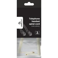  Telephone handset spiral cord Cablexpert TC4P4CS-2M, White