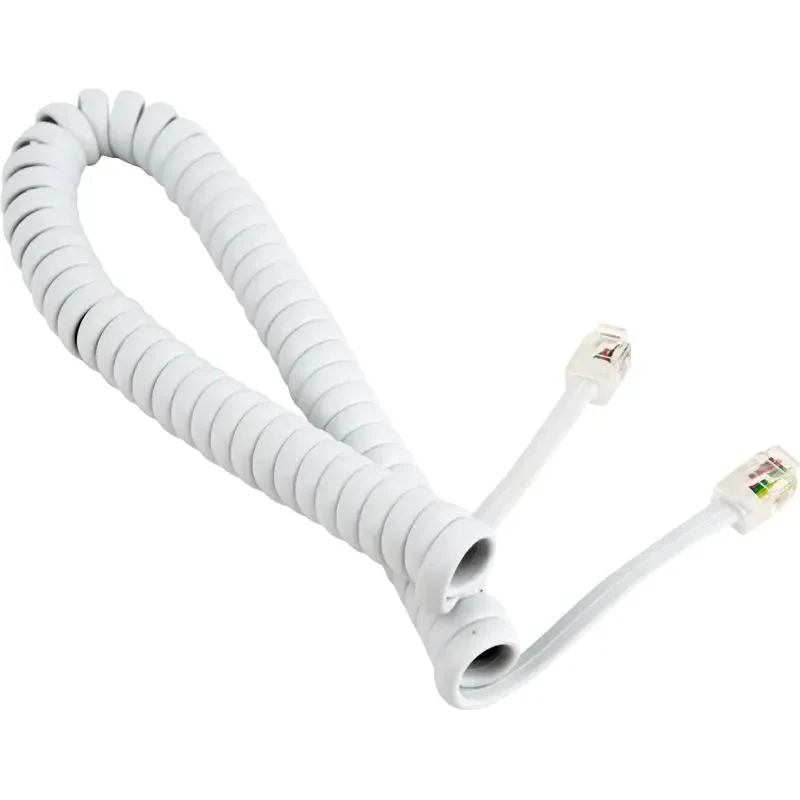  Telephone handset spiral cord Cablexpert TC4P4CS-2M, White 2