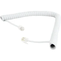  Telephone handset spiral cord Cablexpert TC4P4CS-2M, White 3