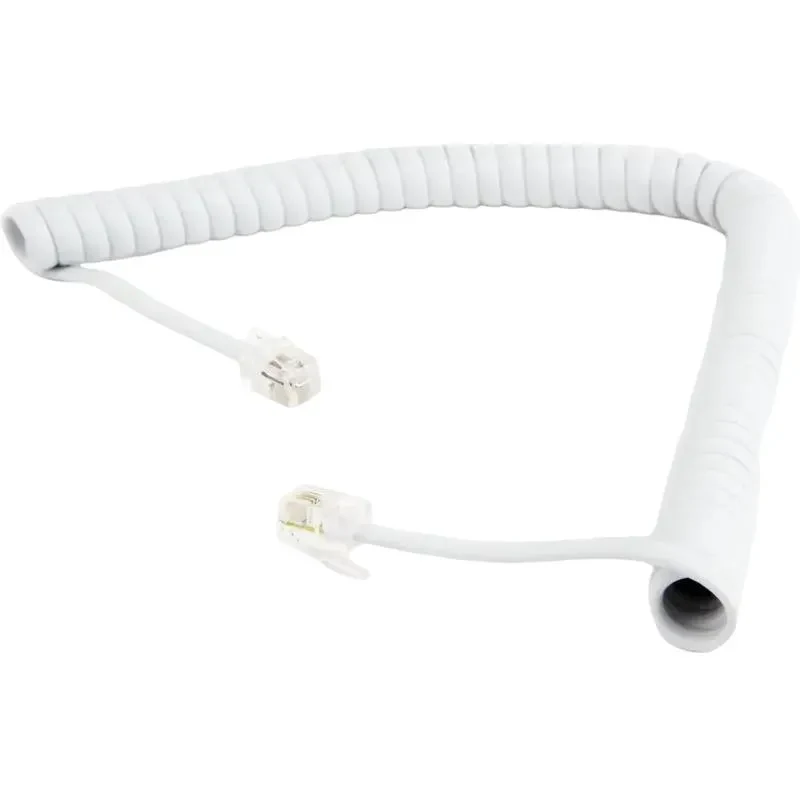  Telephone handset spiral cord Cablexpert TC4P4CS-2M, White 3