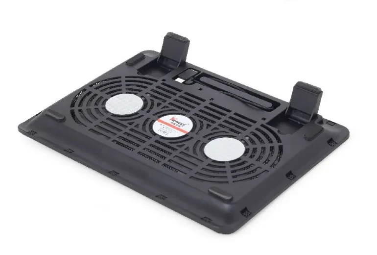 Gembird NBS-2F15-05, Notebook cooling stand, up to 15.6”, LED backlight in fans, Cooling fans: 2 pcs, 1500 RPM (± 10 %), airflow 20 CFM (± 10 %) each, noise 10 dBa, Black 2
