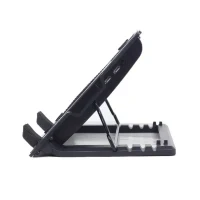 Gembird NBS-1F17T-01, Notebook cooling stand with height adjustment, up to 17”, LED backlight in fans, Large 12 cm cooling fan, 11500 RPM (± 10 %) noise 10 dBA, Black 4