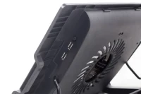 Gembird NBS-1F17T-01, Notebook cooling stand with height adjustment, up to 17”, LED backlight in fans, Large 12 cm cooling fan, 11500 RPM (± 10 %) noise 10 dBA, Black 2