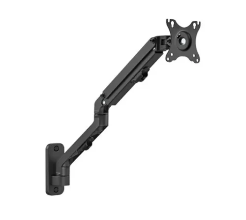 Monitor wall mount arm for 1 monitor up to 27”  Gembird MA-WA1-02, Adjustable wall display mounting arm (rotate, tilt, swivel),  VESA 75/100, up to 9 kg, black