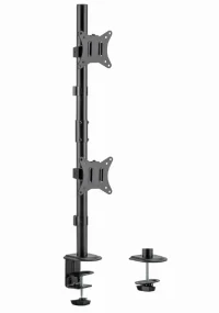 Suport vertical de birou reglabil pentru 2 display-uri, 17”-32” Gembird MA-D2-02
