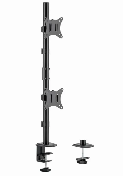 Suport vertical de birou reglabil pentru 2 display-uri, 17”-32” Gembird MA-D2-02