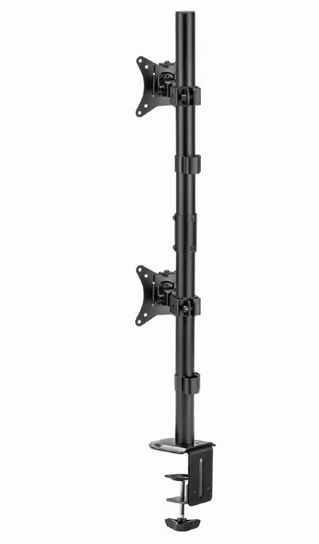 Suport vertical de birou reglabil pentru 2 display-uri, 17”-32” Gembird MA-D2-02 2