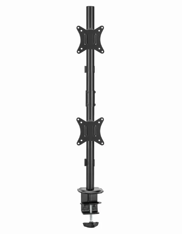 Suport vertical de birou reglabil pentru 2 display-uri, 17”-32” Gembird MA-D2-02 3