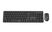 Gembird KBS-WMS-01-CYRL, Silent key Pro Business wireless desktop set, 2.4 GHz wireless full size keyboard and mouse, Single USB nano-receiver, Mouse dpi 1000-5000, RU-layout, Black