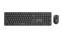 Gembird KBS-WMS-01-CYRL, Silent key Pro Business wireless desktop set, 2.4 GHz wireless full size keyboard and mouse, Single USB nano-receiver, Mouse dpi 1000-5000, RU-layout, Black 2