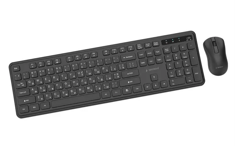 Gembird KBS-WPS-01-CYRL, Pro Business wireless desktop set, 2.4 GHz wireless full size keyboard and mouse, Single USB nano-receiver, Mouse dpi 1200, RU-layout, Black 3