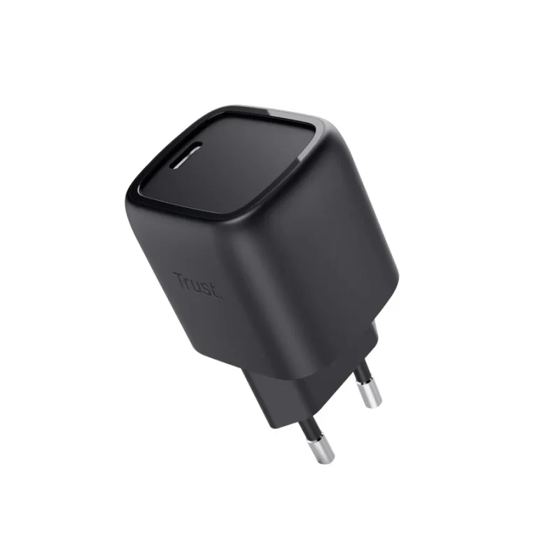 Trust Maxo 30W USB-C GaN Charger,  1 x USB-C port, USB PD 3.0 + PPS, 50% recycled materials,worldwide (90-240V AC 60/50Hz), Black 4