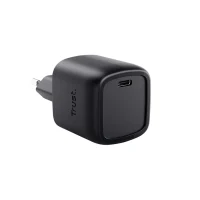 Trust Maxo 30W USB-C GaN Charger,  1 x USB-C port, USB PD 3.0 + PPS, 50% recycled materials,worldwide (90-240V AC 60/50Hz), Black