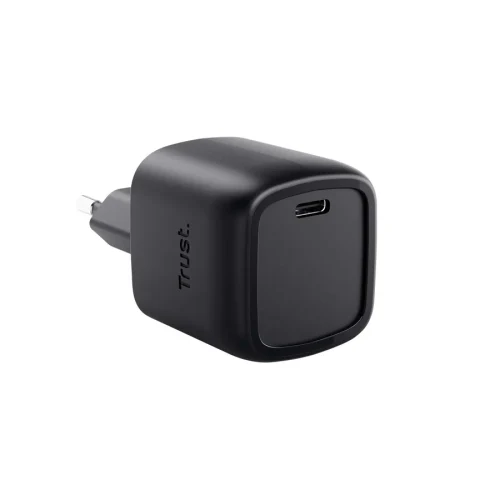 Trust Maxo 30W USB-C GaN Charger,  1 x USB-C port, USB PD 3.0 + PPS, 50% recycled materials,worldwide (90-240V AC 60/50Hz), Black