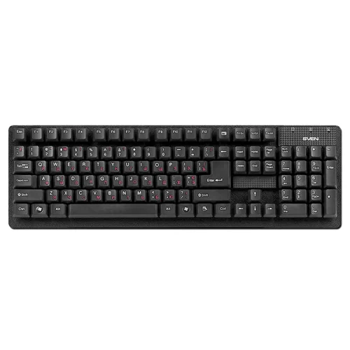 SVEN Standard 301, Keyboard, Membrane tactile, Key calculator, USB, Black, Rus/Ukr/Eng