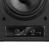 SVEN MC-30 Black,  2.0 / 2x100W RMS, D-CLASS AMPLIFIER WITH DSP, remote control, dimensions 225x255x355 mm, black, wooden. 4