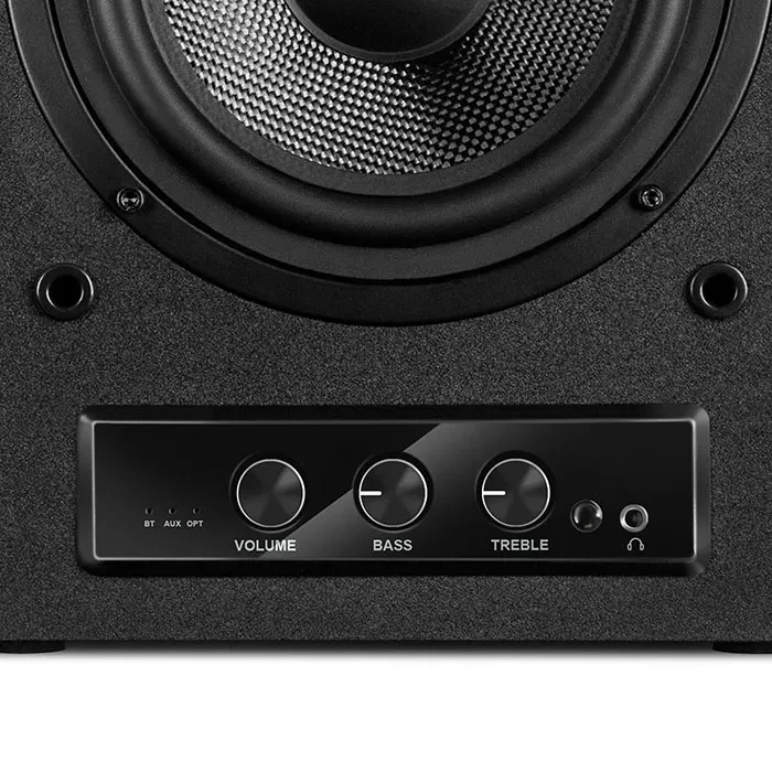 SVEN MC-30 Black,  2.0 / 2x100W RMS, D-CLASS AMPLIFIER WITH DSP, remote control, dimensions 225x255x355 mm, black, wooden. 4