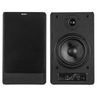 SVEN MC-30 Black,  2.0 / 2x100W RMS, D-CLASS AMPLIFIER WITH DSP, remote control, dimensions 225x255x355 mm, black, wooden. 2