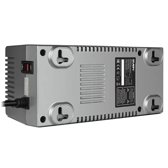 SVEN VR-F1500, 500W, Automatic Voltage Regulator, 4x Schuko outlets, Input voltage: 180-285V, Output voltage: 230V ± 10%, input and output voltage digital indicator on the front panel, Power supply delay function, metal body, Black 6