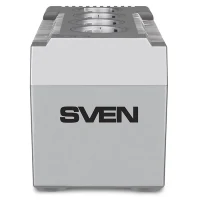 SVEN VR-F1500, 500W, Automatic Voltage Regulator, 4x Schuko outlets, Input voltage: 180-285V, Output voltage: 230V ± 10%, input and output voltage digital indicator on the front panel, Power supply delay function, metal body, Black 2
