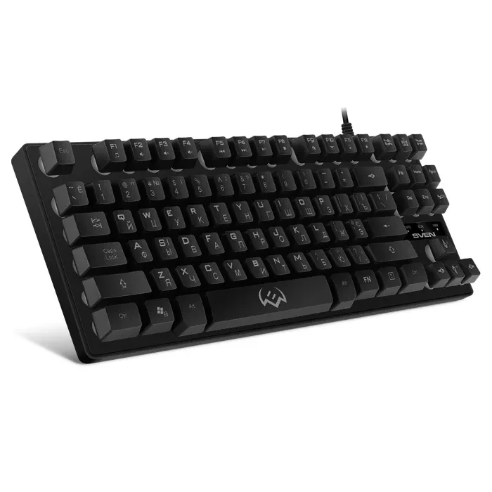 SVEN KB-G7400 Gaming Keyboard, membrane with tactile feedback, 87 keys, 12 Fn-keys, Backlight, USB, Рус/Укр/Eng, Black 2