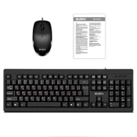 SVEN KB-S320C, Keyboard 104 keys + Mouse (Optical 800 dpi, 3+1 (scroll wheel)), Waterproof design, 1.5m, USB, Black, Rus/Ukr/Eng 8
