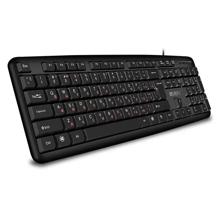 SVEN KB-S230, Keyboard, Waterproof construction, 104 keys, 2m, USB, Black, Rus/Ukr/Eng 2