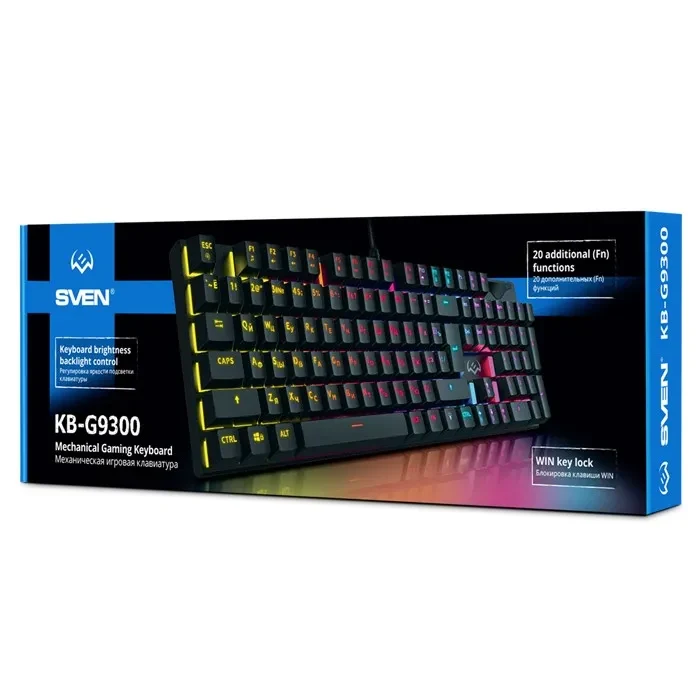 Tastatura Gaming SVEN KB-G9300 RGB / Blue switches / USB / 1.8m / Black 8