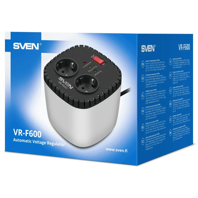 Stabilizator de tensiune SVEN VR-F600, 200W 7