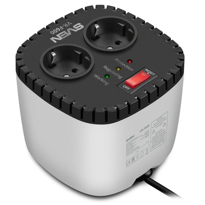 Stabilizator de tensiune SVEN VR-F600, 200W 2